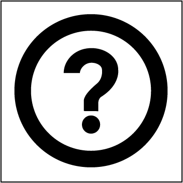 Le dixième symbole est utilisé pour indiquer un endroit où trouver de l’information. Il montre un point d’interrogation à l’intérieur d’un cercle. 