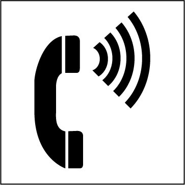 Le neuvième symbole est utilisé pour indiquer les téléphones à volume réglable. Il montre un récepteur téléphonique avec des lignes verticales courbées sortant de l’écouteur pour indiquer le son. 